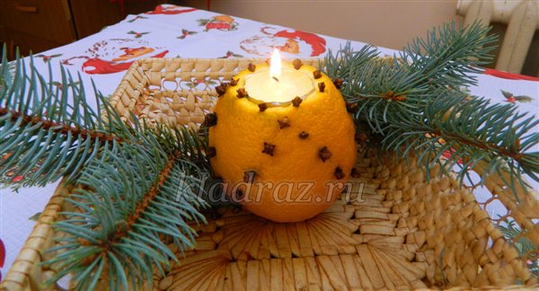 Новогодняя апельсиновая свеча. Мастер-класс
