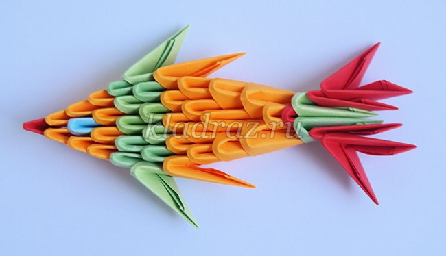 Модульное оригами для детей. Рыбка. Мастер-класс