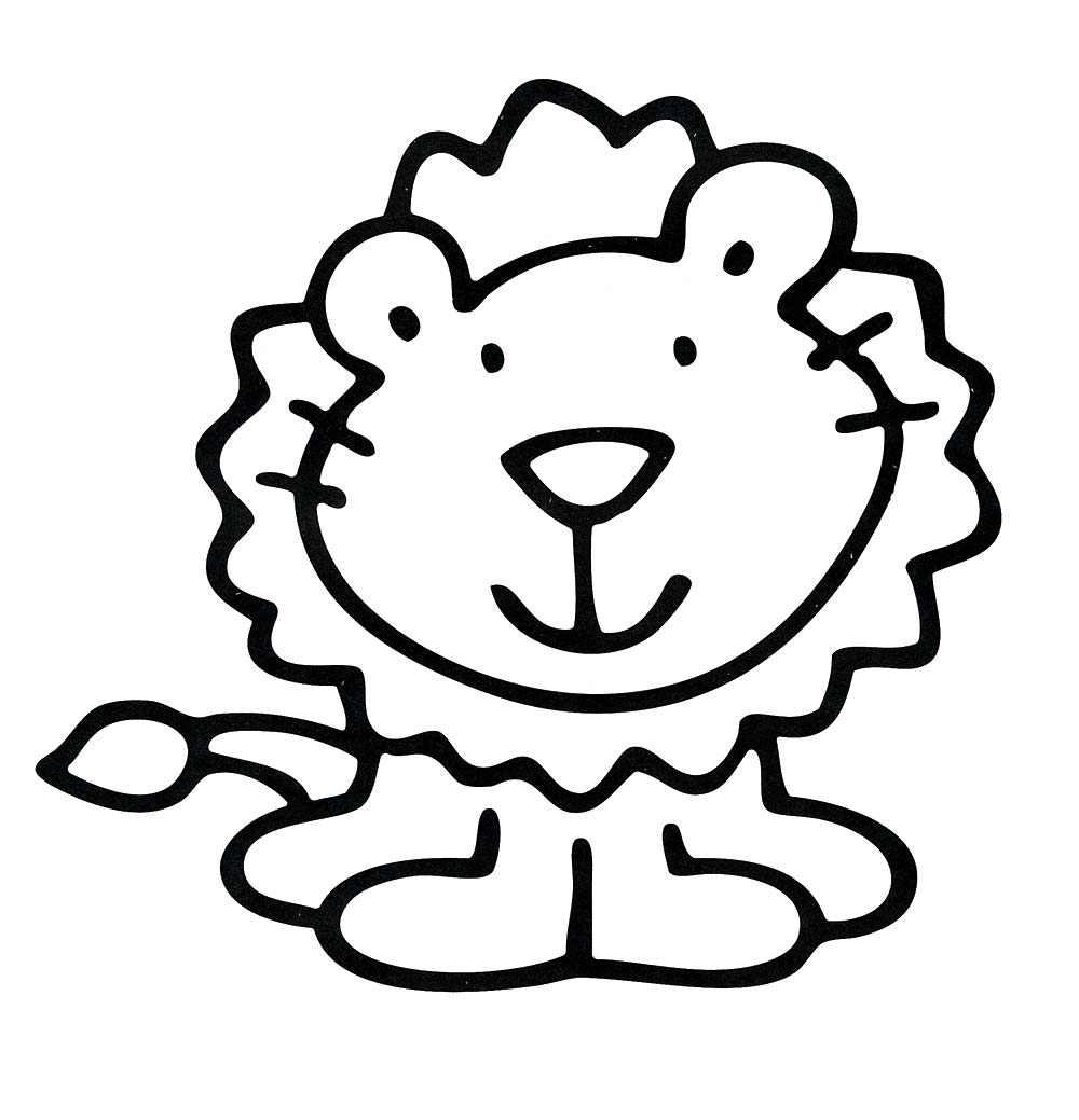 Раскраска Львенок для детей 3-4 лет