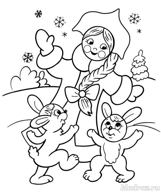 Новогодняя раскраска для детей 5-6 лет