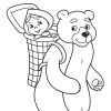 Раскраска по сказке «Маша и медведь»,