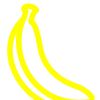 Раскраска цветным толстым контуром. Банан