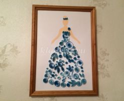 Картина из бумажных лент «Девушка в голубом платье». Мастер класс с пошаговым фото
