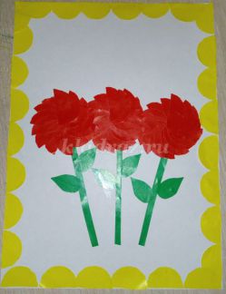 Аппликация. Мастер-класс «Цветочки» в детском саду для детей 4-5 лет