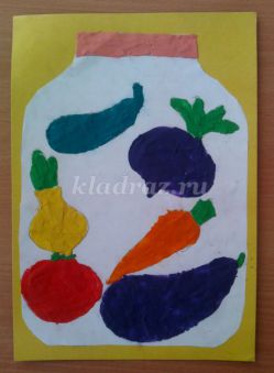 Мастер – класс «Консервируем овощи» в технике пластилинография для детей младшего школьного возраста