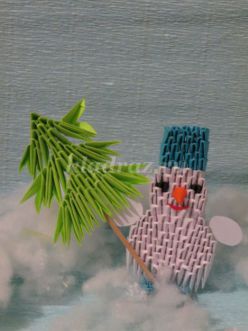 Снеговик из модулей оригами. Мастер-класс с пошаговым фото