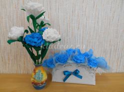 Салфетница с голубыми цветами для мамы на 8 Марта. Мастер – класс с фото