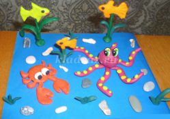 «Подводный мир» лепка из пластилина. Мастер-класс с пошаговыми фото для детей 5-7 лет