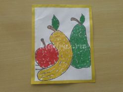 Аппликация из цветной бумаги в технике мозайка «Фрукты» для детей 3-4 лет. Мастер- класс с пошаговым фото.