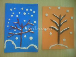 Мастер класс с использованием пластилинографии «Дерево в снегу» для детей 5-7 лет