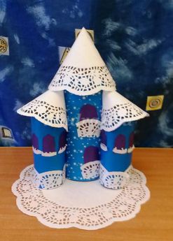 Замок Снежной Королевы из бумаги своими руками для детей 5-7 лет. Мастер-класс с пошаговым фото