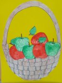 Аппликация «Корзина с яблоками» для детей старшей-подготовительной группы пошагово с фото