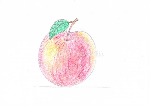 Как ребенку нарисовать яблоко в 5 лет