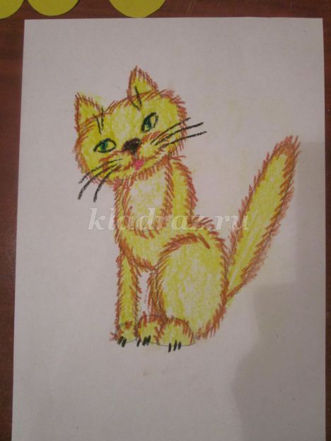 Рисуем кота с ребенком 4 года
