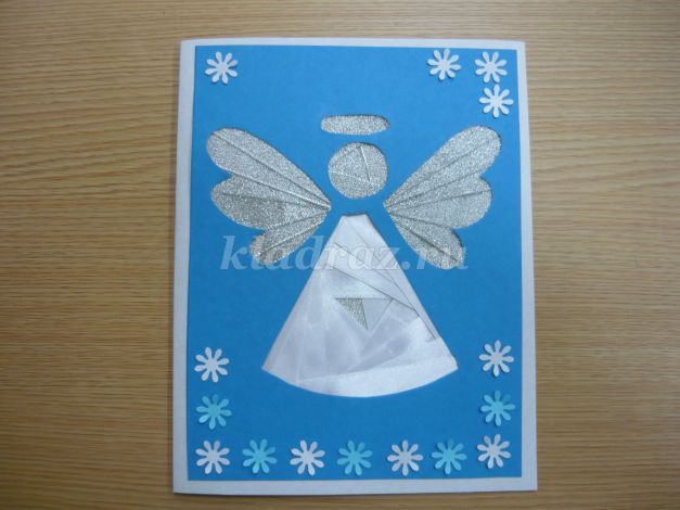 Ангел на окне — рождественская открытка, мастер-класс