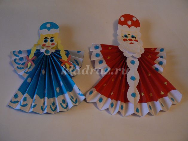 Дед Мороз и Снегурочка в технике киригами